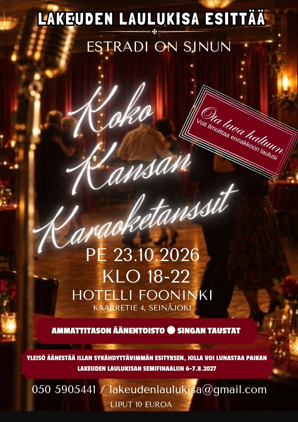 Koko kansan KARAOKETANSSIT Hotelli Fooningissa Koko kansan KARAOKETANSSIT Hotelli Fooningissa