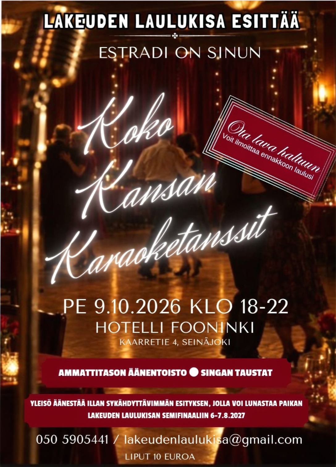 Koko kansan KARAOKETANSSIT Hotelli Fooningissa Koko kansan KARAOKETANSSIT Hotelli Fooningissa